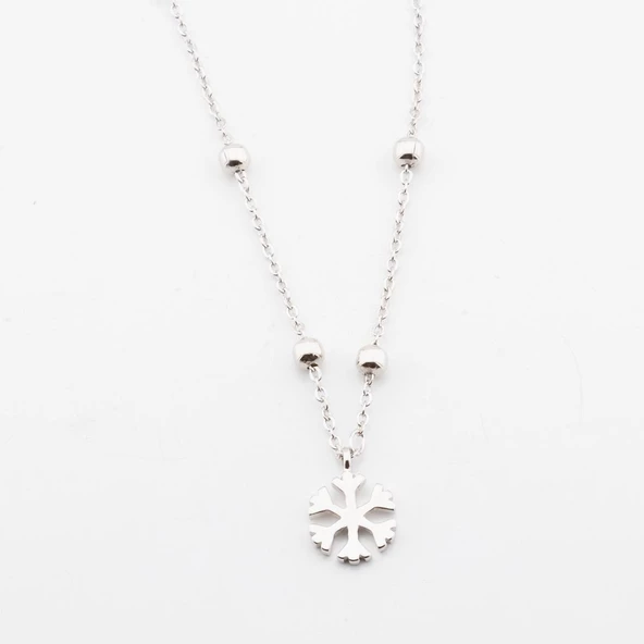 Kar Tanesi Gümüş Kolye - Resim 4