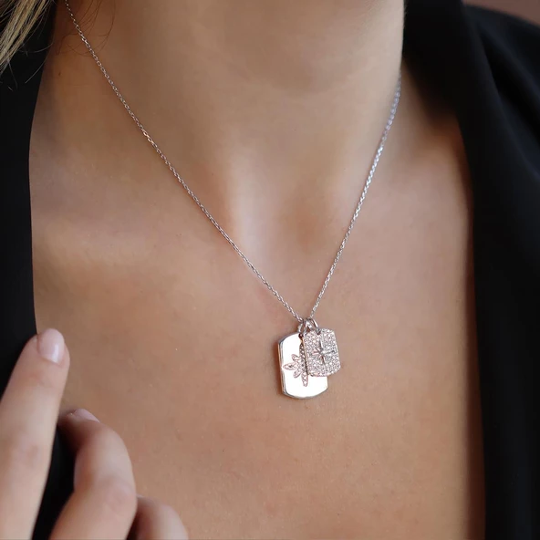 Apm Kutup Yıldızı Taşlı Gümüş Kolye ürün görseli 1