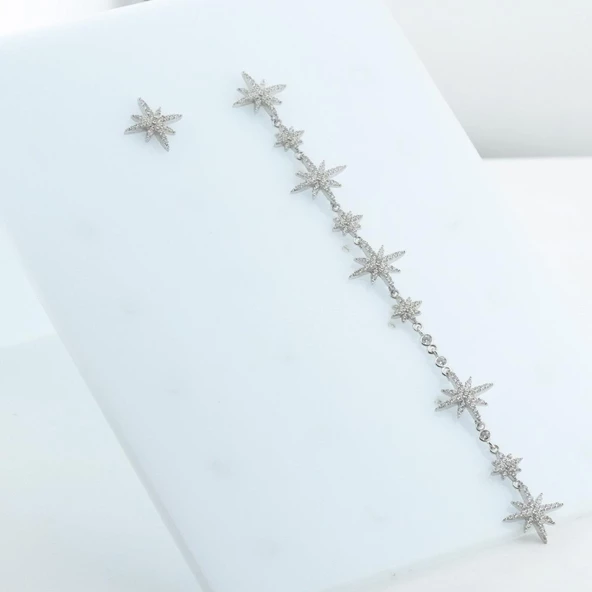 Kutup Yıldızı Gümüş Küpe - Resim 4