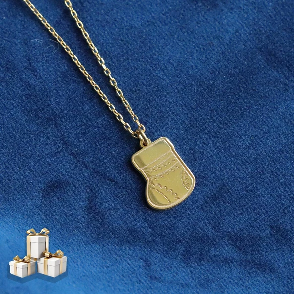 Yılbaşı Hediye Çorabı Mini Gümüş Kolye ürün görseli 1