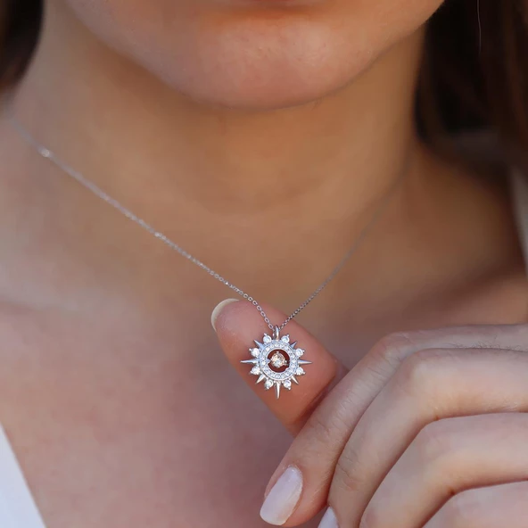 Sarı Zirkon Taşlı Lodestar Gümüş Kolye - Resim 3