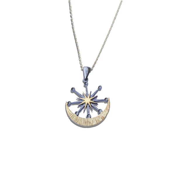 Apollon Oksitli Gold Kaplama Gümüş Kolye - Resim 4