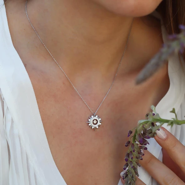 Sarı Zirkon Taşlı Lodestar Gümüş Kolye - Resim 2