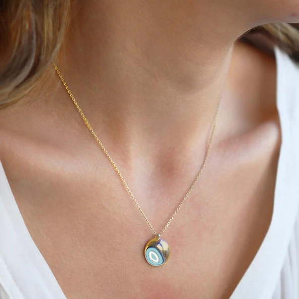 Fortuna Modeli Gold Gümüş Kolye ürün görseli 1