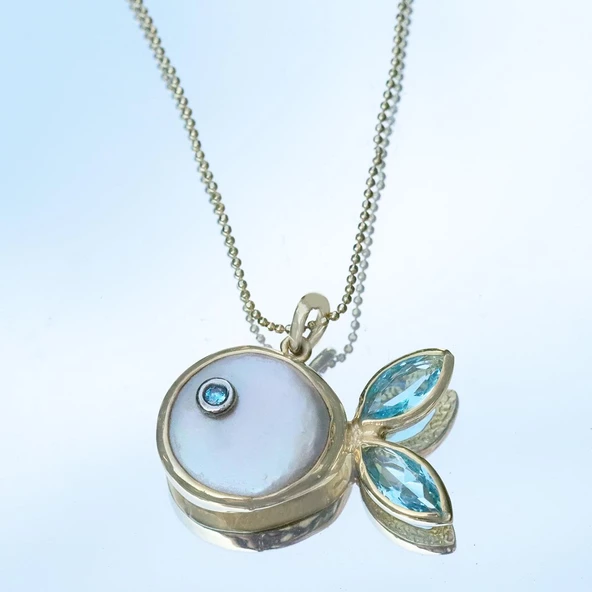 Balık Gümüş Kolye - Resim 4