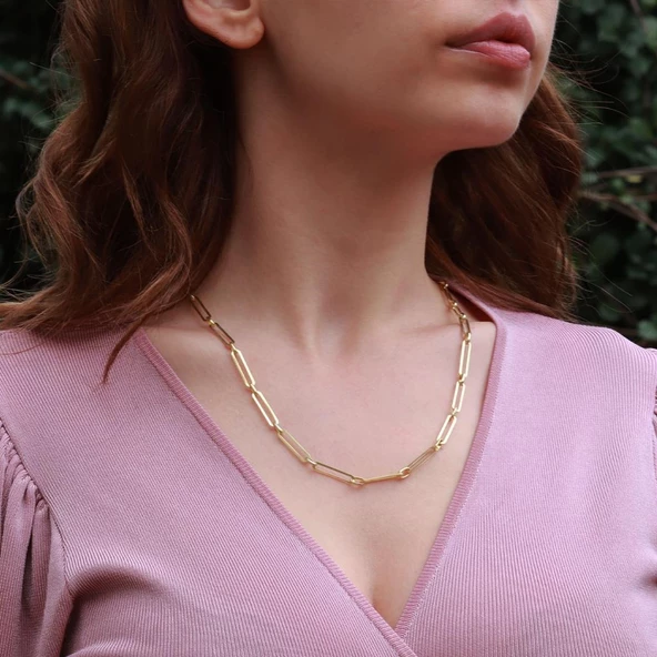 Gold Kaplama Trend Geçme Gümüş Zincir ürün görseli 1