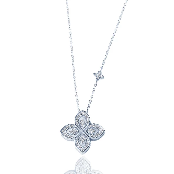 Alhambra Model Zirkon Taşlı Gümüş Kolye - Resim 2