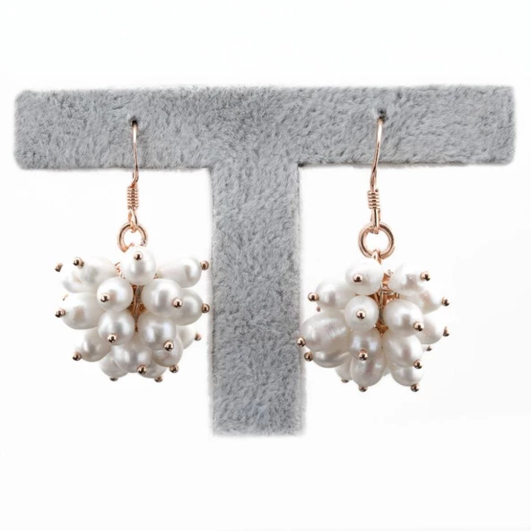 Gümüş İncili Küpe - Resim 2