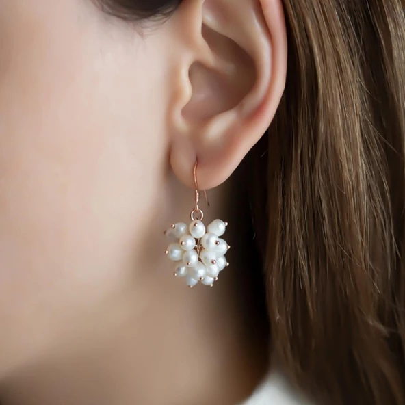 Gümüş İncili Küpe ürün görseli 1