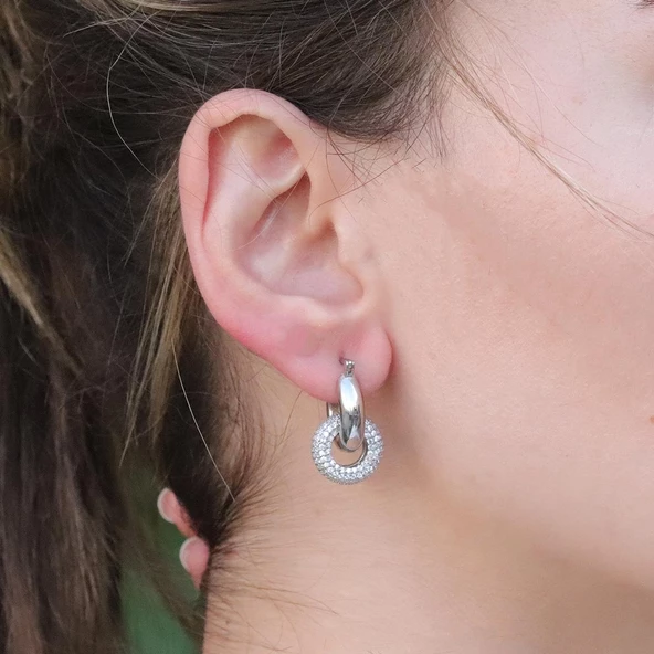 Tiff Model 925 Ayar Gümüş Küpe - Resim 3