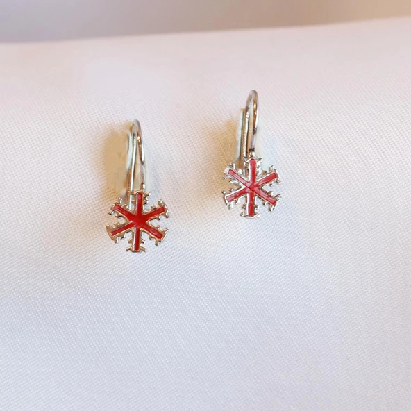 Kar Tanesi Mine İşli Gümüş Çocuk Küpesi ürün görseli 1