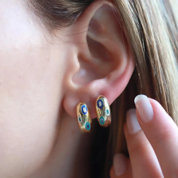 Fortuna Modeli Gold Kaplama Gümüş Küpe ürün görseli 1