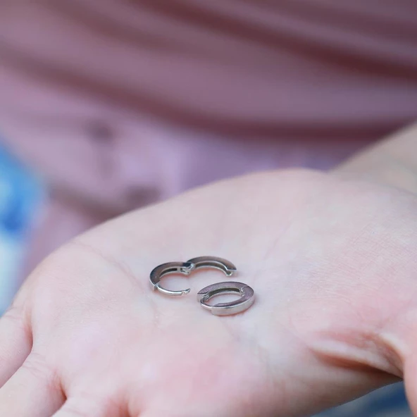 Halka Gümüş Küpe - Resim 2