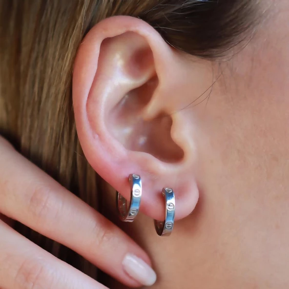 Crtr Modeli Halka Gümüş Küpe ürün görseli 1