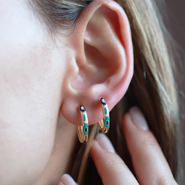 Fortuna Modeli Gold Kaplama Halka Gümüş Küpe ürün görseli 1