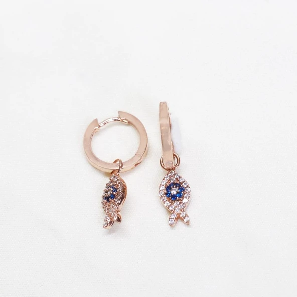 Apm Monoca Balık Rose Gold Kaplama Gümüş Küpe - Resim 3