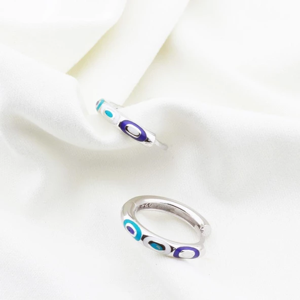 Fortuna Modeli Halka Gümüş Küpe - Resim 3