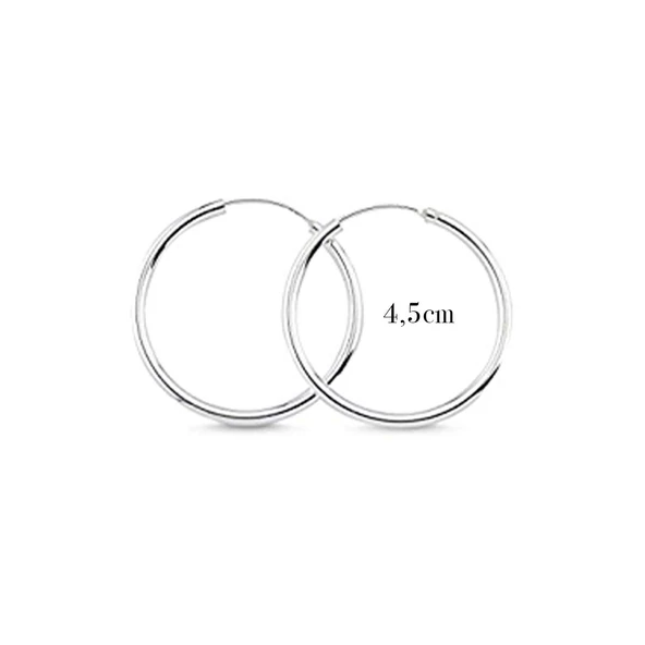 4,5 cm Gümüş Halka Küpe - Resim 2