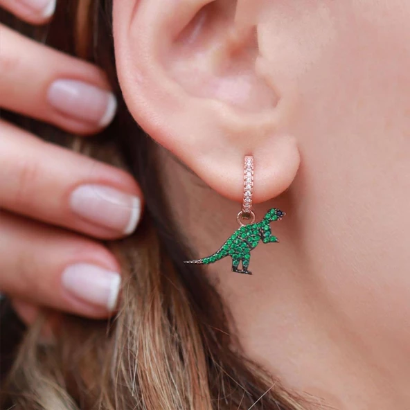 Dinazor Tasarım Rose Kaplama Küpe ürün görseli 1