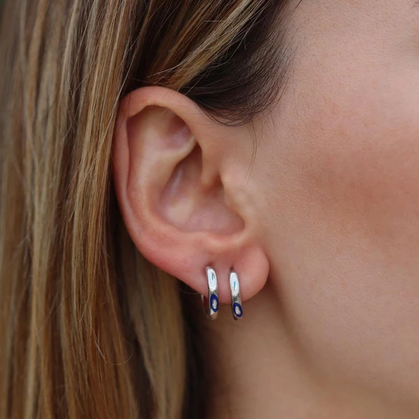 Fortuna Modeli 1,5cm Halka Gümüş Küpe - Resim 5