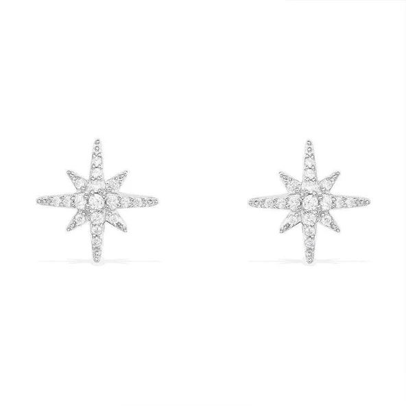 Kutup Yıldızı Gümüş Küpe - Resim 4