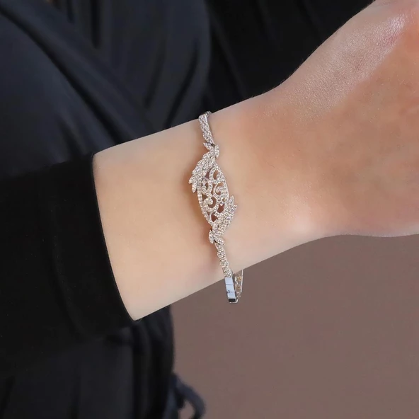 Cuture Model Zirkon Taşlı Gümüş Bileklik - Resim 3