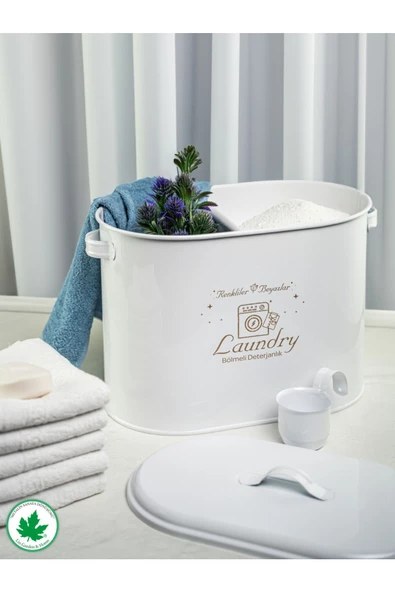 Bölmeli Metal Kapaklı Ölçekli Deterjanlık, Toz Deterjanlık, Banyo Deterjanlık, (laundry Baskılı) - 7