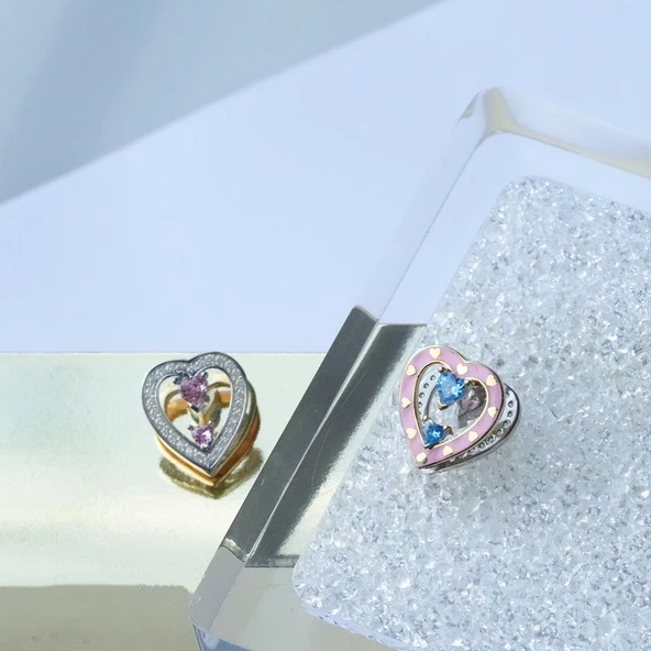 Queen Kalp Çift Taraflı Gümüş Küpe - Resim 4