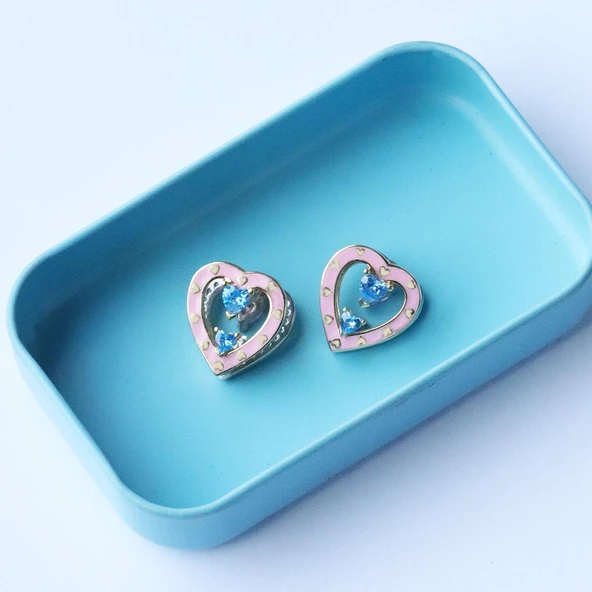 Queen Kalp Çift Taraflı Gümüş Küpe - Resim 3