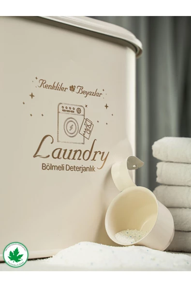 Bölmeli Metal Kapaklı Ölçekli Deterjanlık, Toz Deterjanlık, Banyo Deterjanlık, (laundry Baskılı) - 4