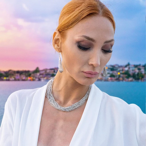 Flamenko Modeli Gümüş Set - Resim 3