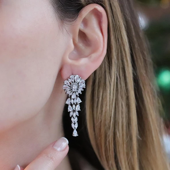 Damla Tasarım Gümüş Küpe ürün görseli 1