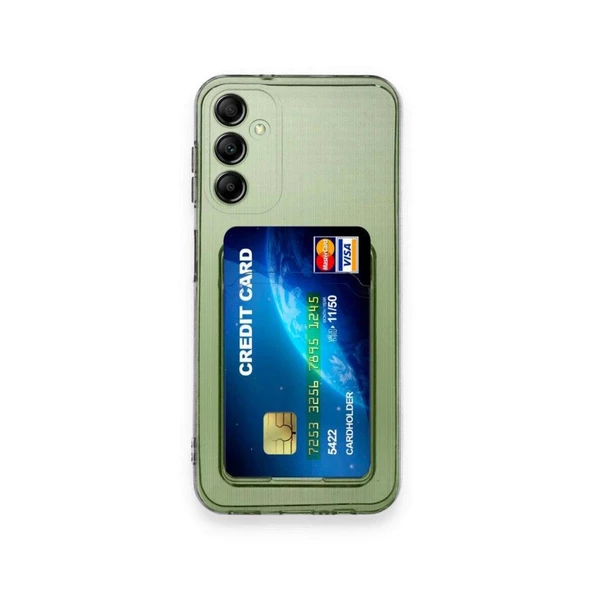 Smody Samsung Galaxy M15 İle Uyumlu Kılıf Kartlıklı Şeffaf Silikon Kapak