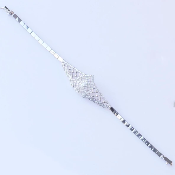 Zirkon Taşlı Hürrem Modeli Gümüş Bileklik - Resim 2