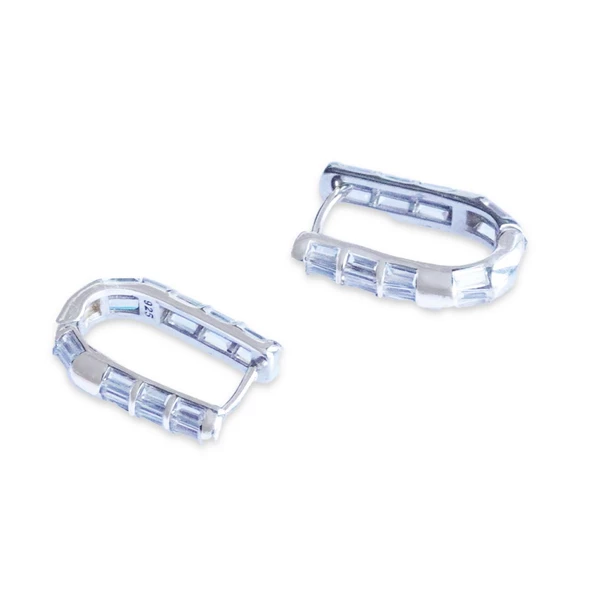 Baget Halka Gümüş Küpe - Resim 2