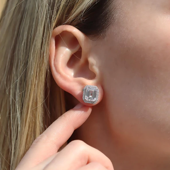 Baget Taşlı Gümüş Set - Resim 2