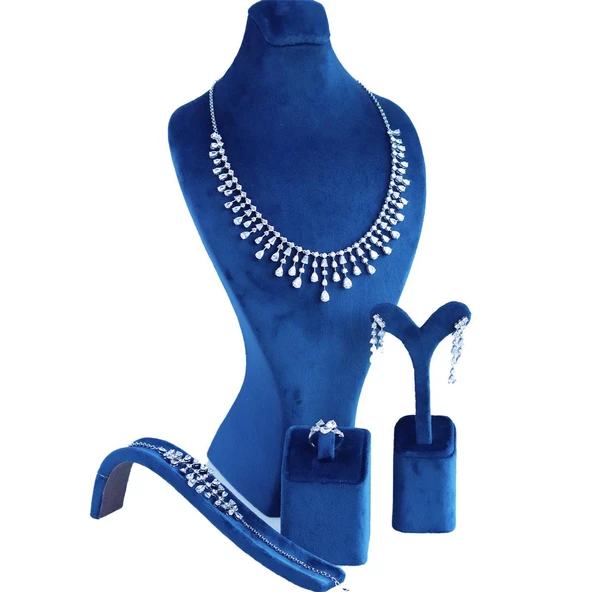 Elegant Zirkon Taşlı Gümüş Set - Resim 4