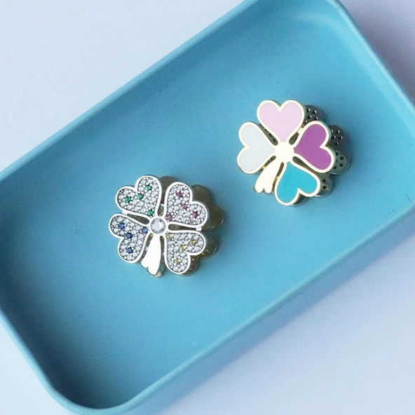 Yonca Gümüş Küpe - Resim 4