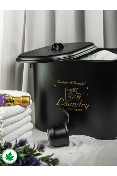 Bölmeli Metal Kapaklı Ölçekli Deterjanlık, Toz Deterjanlık, Banyo Deterjanlık, (laundry Baskılı) - 11