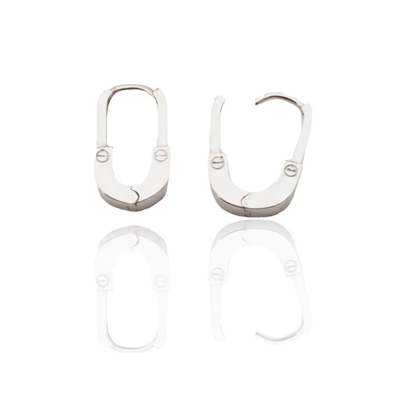 Kilit Gümüş Küpe - Resim 2