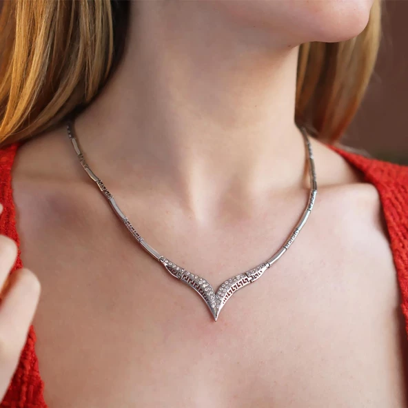 V Model Taşlı Gerdanlık ürün görseli 1
