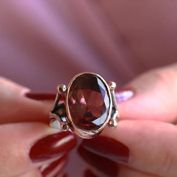 Zultanit Taşlı EL İşi Otantik 952 Ayar Gümüş Yüzük - Resim 2