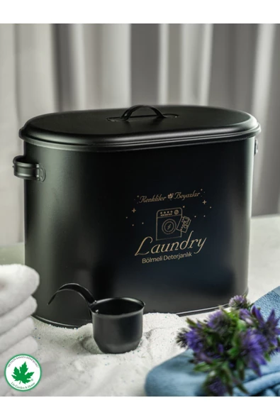 Bölmeli Metal Kapaklı Ölçekli Deterjanlık, Toz Deterjanlık, Banyo Deterjanlık, (laundry Baskılı) - 12