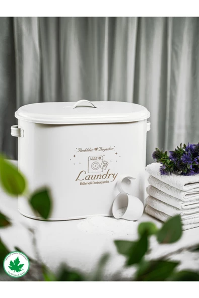 Bölmeli Metal Kapaklı Ölçekli Deterjanlık, Toz Deterjanlık, Banyo Deterjanlık, (laundry Baskılı) - 8