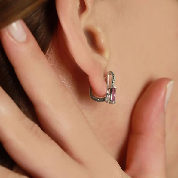 Topaz Taşlı Emerald Kesim Gümüş Set - Resim 4