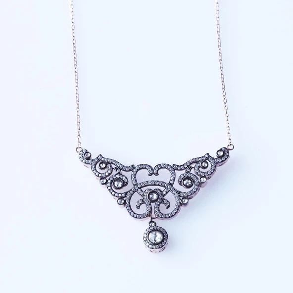 Elmas Montür Rose Gold Kaplama Gümüş Gerdanlık - Resim 2