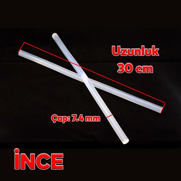 10 ADET İnce Mum Silikon 7.4 mm Çubuk Sıcak Silikon Hobi Süs Hediyelik Eşya Maket Yapıştırma Slikon - 2