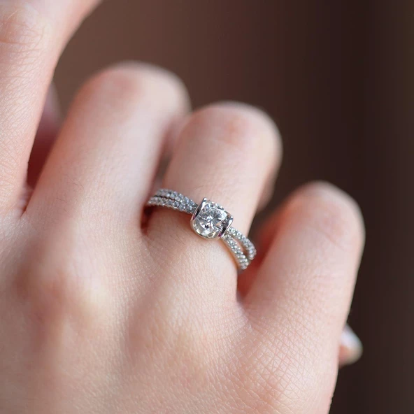 U Montür 925 Ayar Sky Diamond Gümüş Yüzük ürün görseli 1