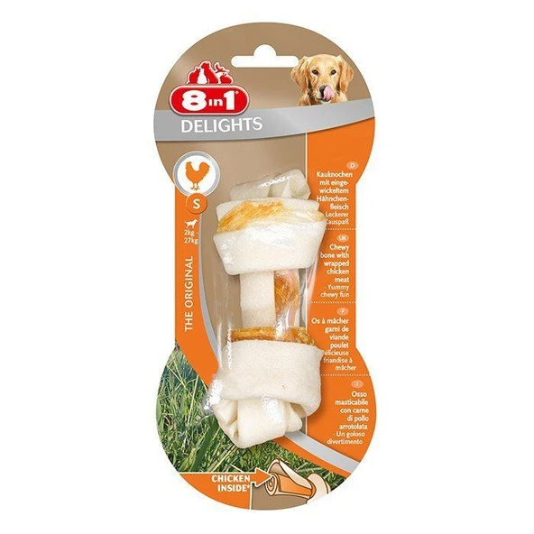 8in1 Tavuk Etli Delight Bones S Köpek Ödül Kemiği 35 gr.x2 Adet