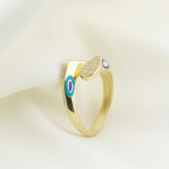 Fortuna Modeli Zirkon Taşlı Ayarlanabilir Gümüş Yüzük - Resim 2